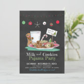 Melk en Koekjes Pyjamafeestje Kaart (Staand voorkant)