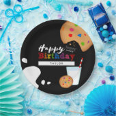 Melk en koekjes Rainbow Happy Birthday Papieren Bordje (Feest)