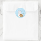 Melk en koekjes ronde sticker (Tas)