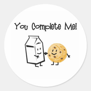 Melk en koekjes ronde sticker
