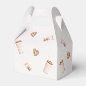 Melk en koekjes Roze eerste verjaardag partij Bedankdoosjes (Achterkant)