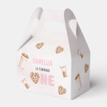 Melk en koekjes Roze eerste verjaardag partij