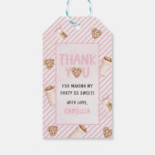 Melk en koekjes Roze eerste verjaardag partij Cadeaulabel (Achterkant)