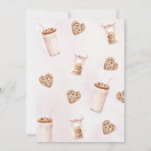 Melk en koekjes Roze eerste verjaardag partij Kaart (Achterkant)