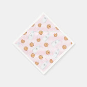 Melk en koekjes Roze strepen Verjaardagsfeest Servet (Hoek)