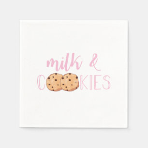 Melk en Koekjes Roze Verjaardagsfeestje Servet