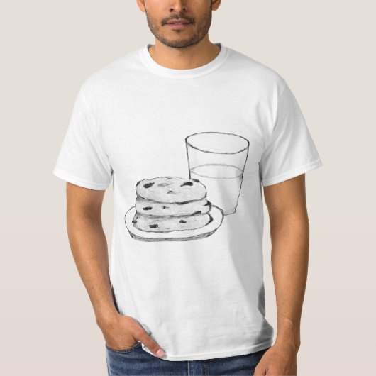 Melk en koekjes Schets T-shirt (Voorkant)