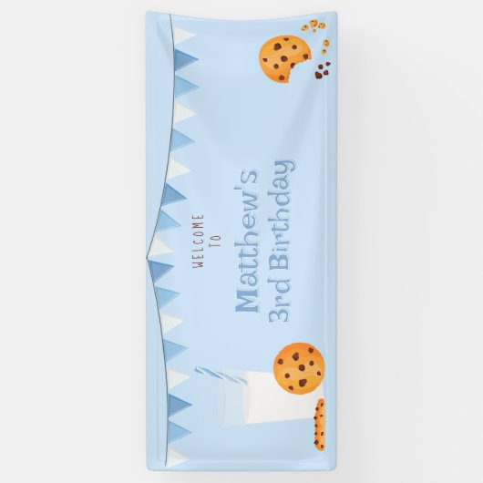 Melk en koekjes spandoek (Verticaal)