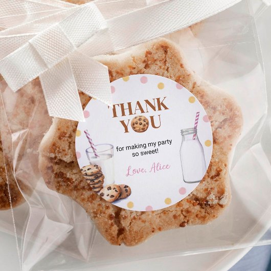 Melk en koekjes Sticker labels Verjaardagsfeest