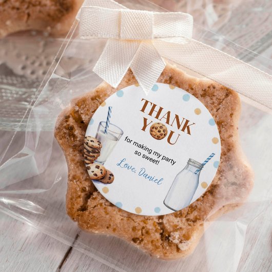 Melk en koekjes Sticker labels Verjaardagsfeest