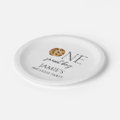 Melk en koekjes Sweet One Boy Verjaardag Papieren Bordje (Gekanteld)