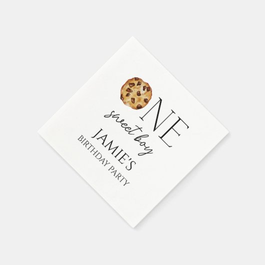 Melk en koekjes Sweet One Boy Verjaardag Servet (Hoek)