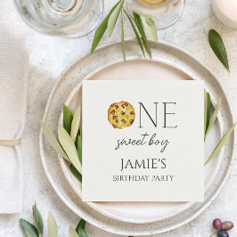 Melk en koekjes Sweet One Boy Verjaardag Servet