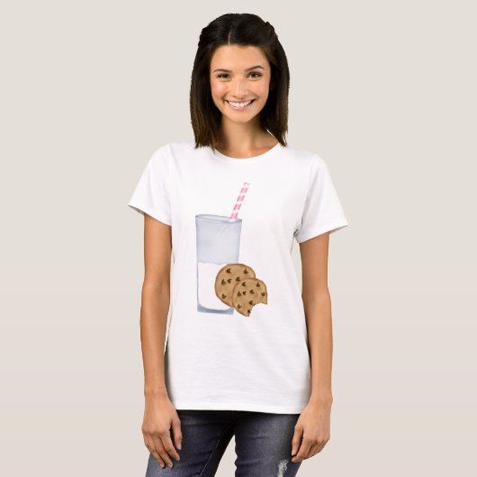 melk en koekjes t-shirt (Voorkant volledig)