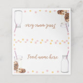 Melk en koekjes tent plaats kaart verjaardagsfeest plaatskaartje (Buitenkant ongevouwen)