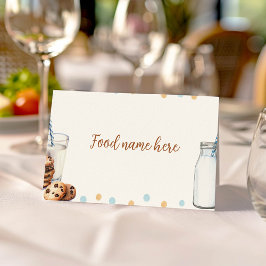 Melk en koekjes tent plaats kaart verjaardagsfeest plaatskaartje