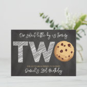 Melk en koekjes "Two Sweet" 2e verjaardag Foto In Kaart (Staand voorkant)