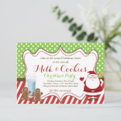 Melk en koekjes Uitnodiging kerstfeest (Staand voorkant)