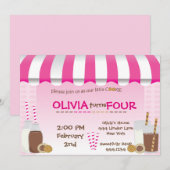 Melk en koekjes, uitnodiging van de Birthday Party (Voorkant / Achterkant)