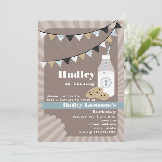 Melk en koekjes van zaterdag - Chocolade Chip Blue Kaart (Staand voorkant)