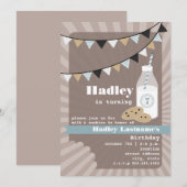 Melk en koekjes van zaterdag - Chocolade Chip Blue Kaart (Voorkant / Achterkant)