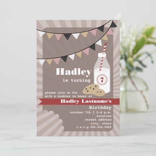 Melk en koekjes van zaterdag - Chocolade Chip Kaart (Staand voorkant)