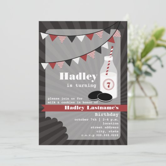 Melk en koekjes van zaterdag - chocolade koekjes kaart (Staand voorkant)