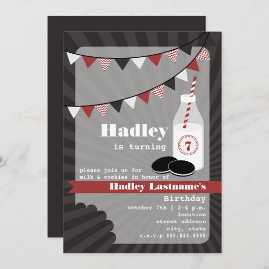 Melk en koekjes van zaterdag - chocolade koekjes kaart (Voorkant / Achterkant)