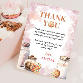 Melk en koekjes verjaardag bedankkaart