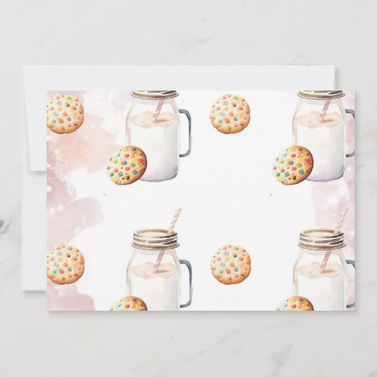 Melk en koekjes verjaardag foto bedankkaart (Achterkant)