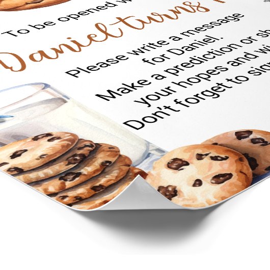 Melk en koekjes Verjaardag Tijd Capsule teken Poster (Hoek)