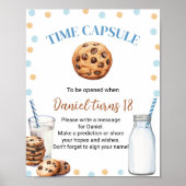 Melk en koekjes Verjaardag Tijd Capsule teken Poster (Voorkant)
