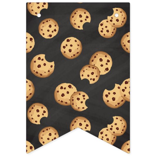 Melk en koekjes verjaardagsfeestje banner | Chocol (Eerste vlag)