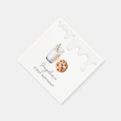 Melk en koekjes verjaardagsfeestje servet (Hoek)