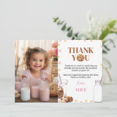 Melk en koekjes Verjaardagsfoto Dank u kaart (Staand voorkant)