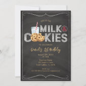 Melk en koekjes verjaardagsuitnodiging - Sweet Coo Kaart (Voorkant)