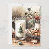 Melk en koekjes voor de kerstman feestdagenkaart (Voorkant)