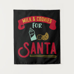 Melk en koekjes voor de Kerstman Wandkleed