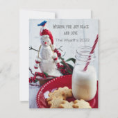 Melk en koekjes voor Sinterklaas Feestdagenkaart (Voorkant)