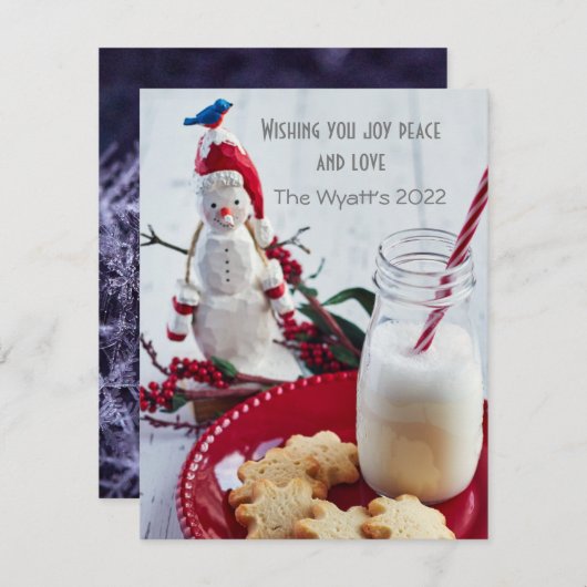 Melk en koekjes voor Sinterklaas Feestdagenkaart (Voorkant / Achterkant)