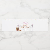 Melk en koekjes Waterfles Etiket Verjaardagsfeest (Enkel label)