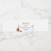 Melk en koekjes Waterfles Etiket Verjaardagsfeest (Enkel label)