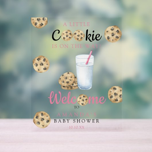 Melk en koekjes welkom Baby shower partij Acryl Bord (Neutraal)