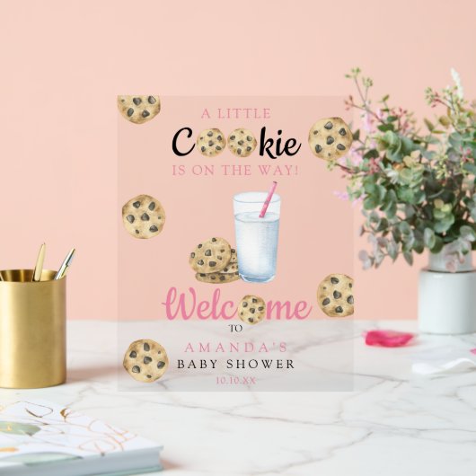 Melk en koekjes welkom Baby shower partij Acryl Bord (Huwelijk)