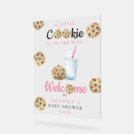 Melk en koekjes welkom Baby shower partij Acryl Bord (Hoek)