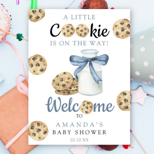 Melk en koekjes welkom Baby shower partij Poster