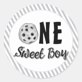 Melk en Koekjes Zoete Eerste Verjaardag Ronde Sticker