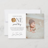 Melk en Koekjes Zoete Jarige Jongen Verjaardag Bedankkaart (Voorkant)