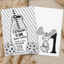 Melk en koekjesmuis eerste verjaardag