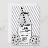 Melk en koekjesmuis eerste verjaardag kaart (Voorkant)